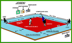 área de competición judo